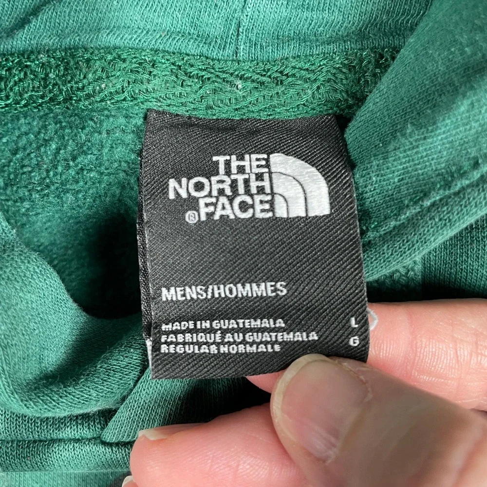 The North Face Hoodie Mens L Green Pullover Half Dome Fleece Sweatshirt